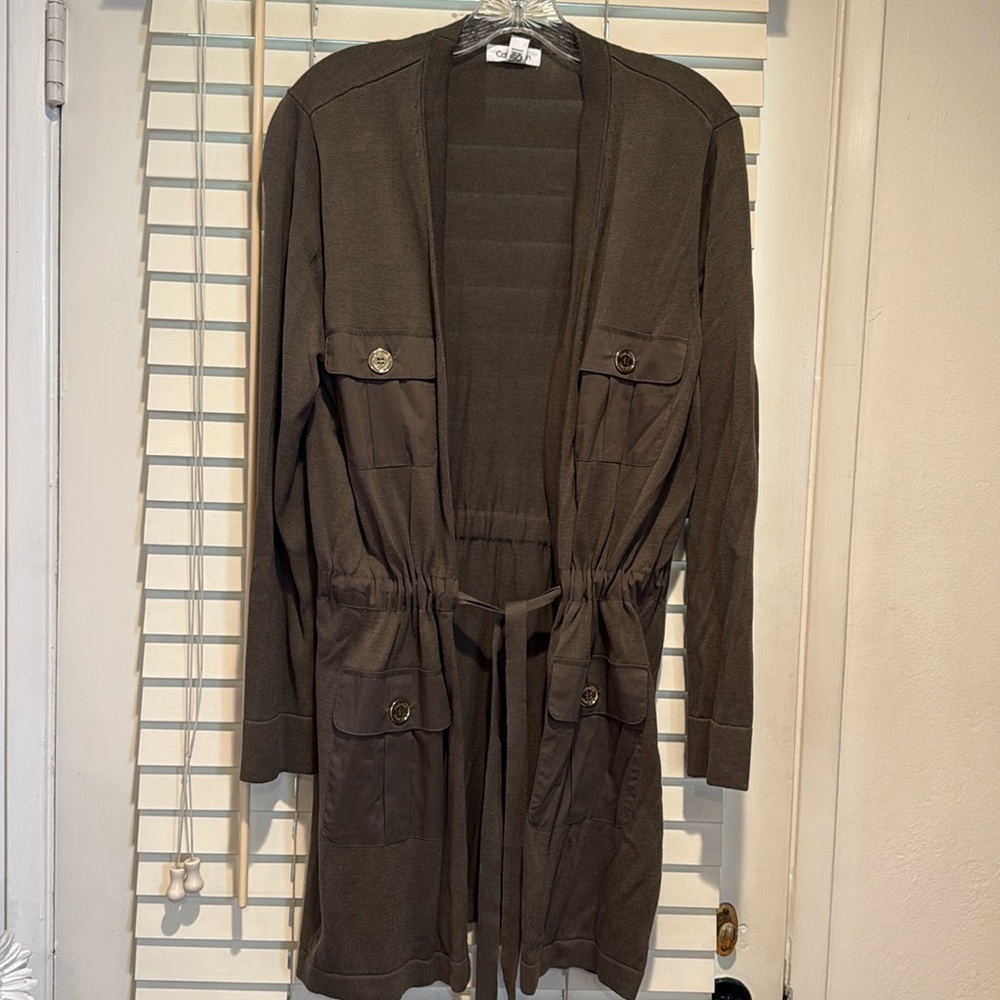 Hunter Green Calvin Klein Seater Cardigan, Size M